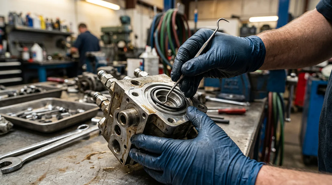 Traces d'huile hydraulique au sol sous un véhicule C4 Picasso.