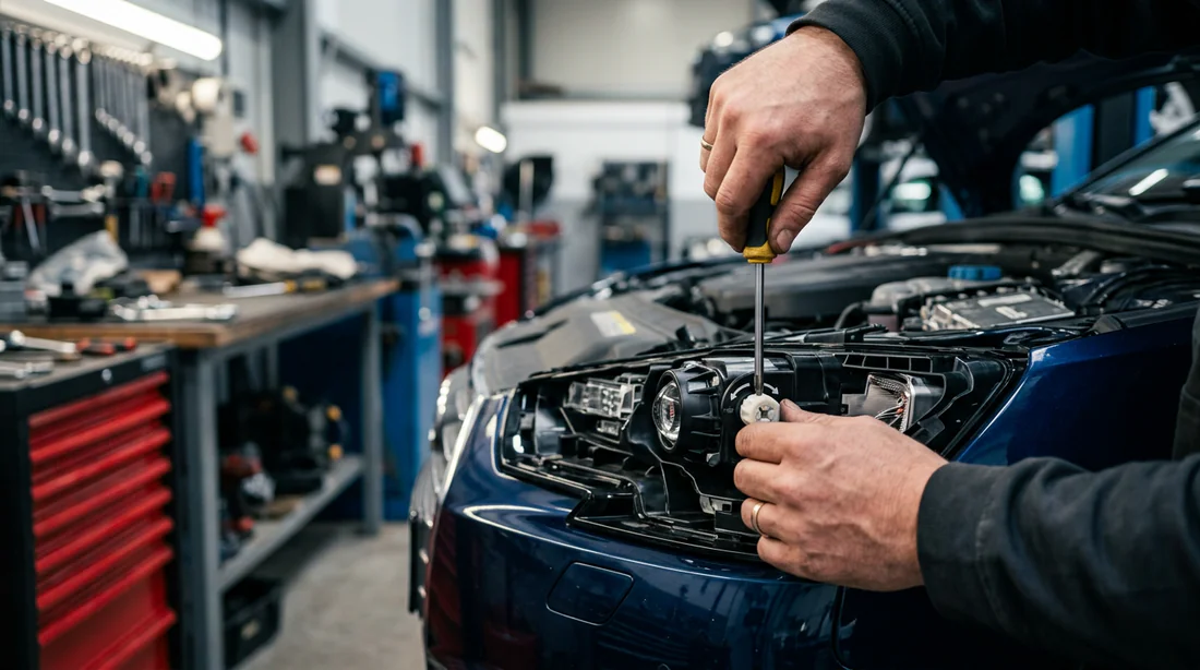 Comparaison entre un phare bien réglé et un phare éblouissant pour la sécurité.
