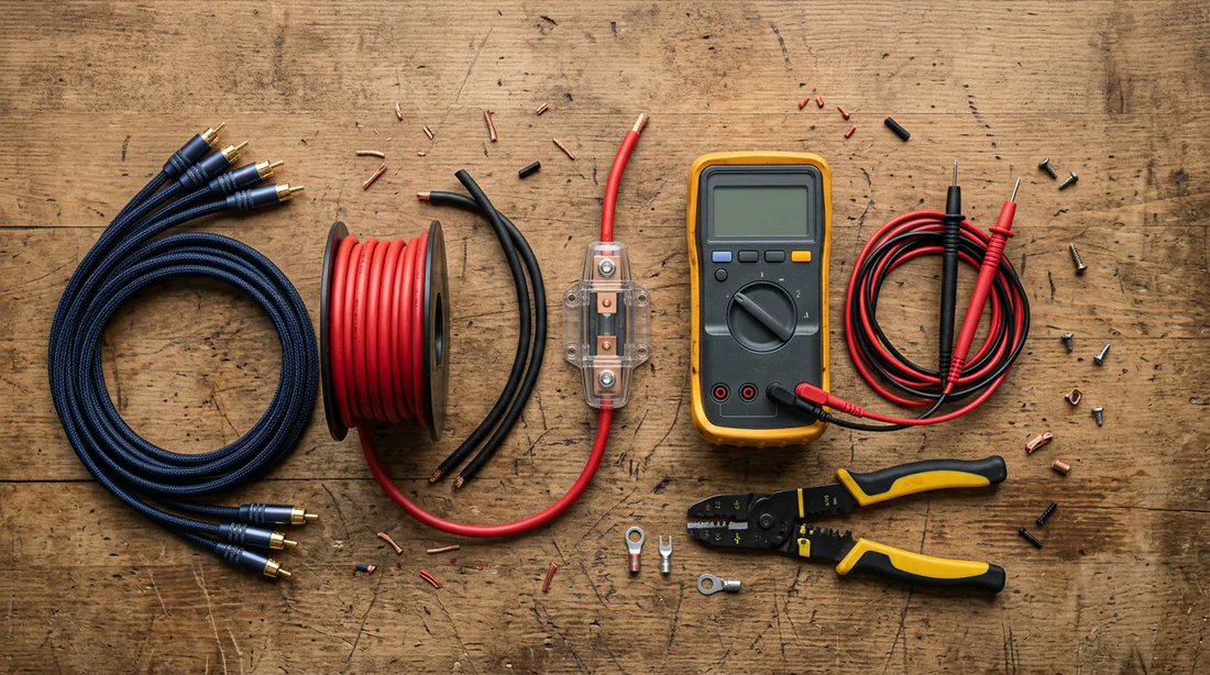 Connexion des câbles RCA et du fil remote à l'arrière du poste autoradio.