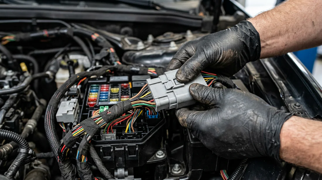 Tableau de bord de C4 avec voyants d'alerte allumés