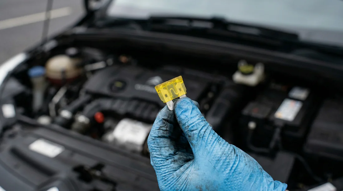 Emplacement de la boîte à fusibles intérieure sous le tableau de bord d'une Citroën C4
