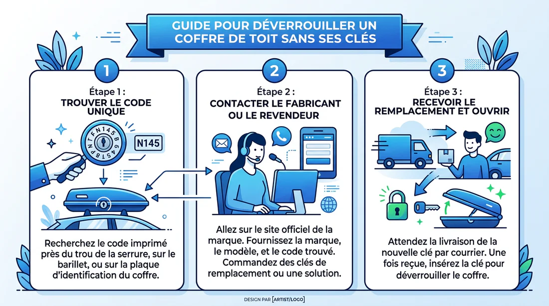 Identification du numéro de série gravé sur le barillet de la serrure du coffre de toit.