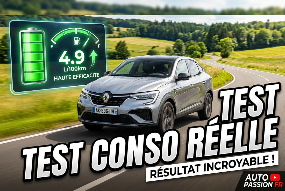 Détail du badge E-Tech hybride sur la carrosserie d'un Renault Arkana