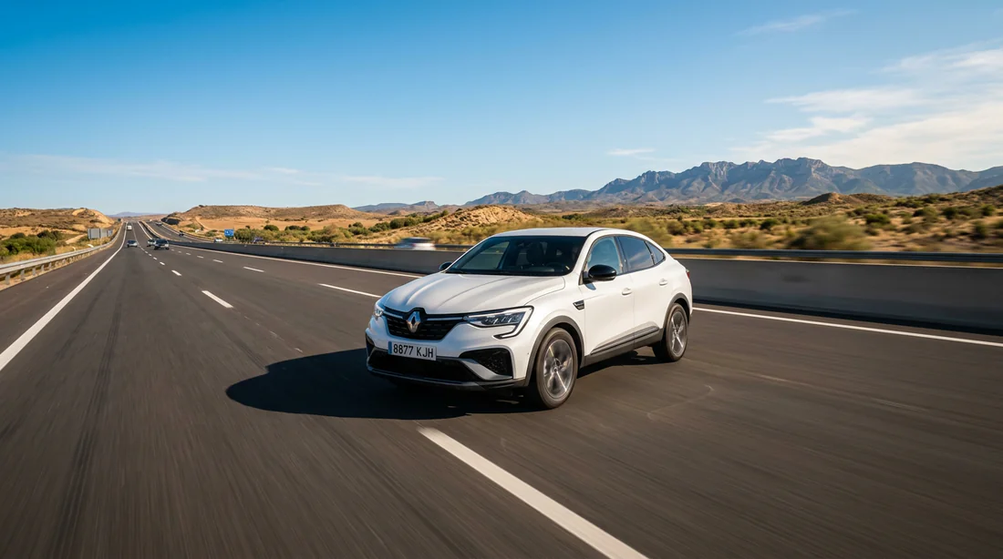 Renault Arkana sur autoroute illustrant la consommation à haute vitesse