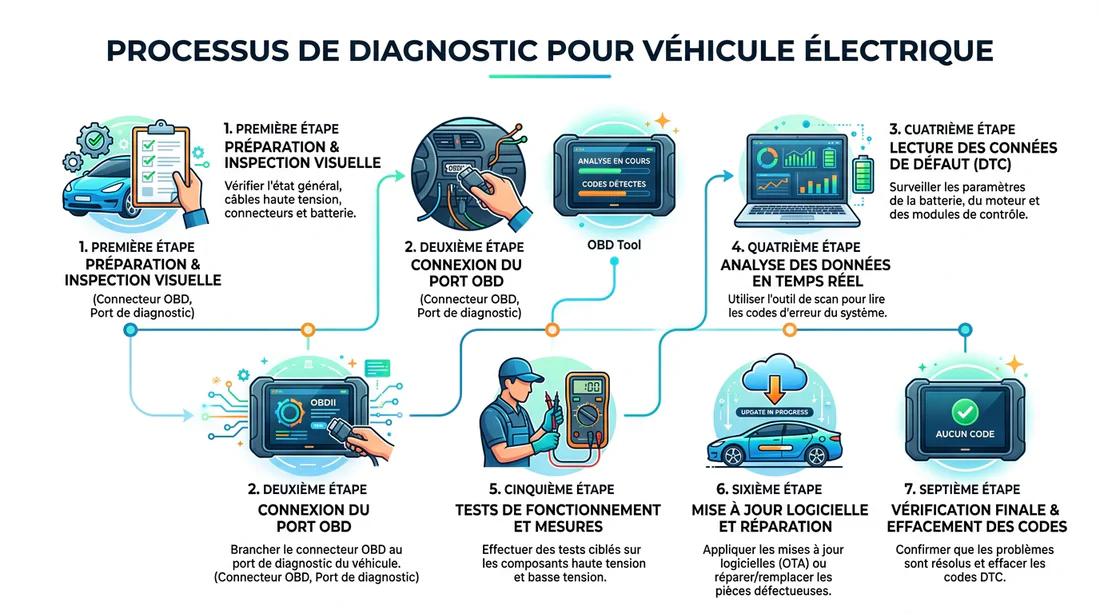 Schéma explicatif du diagnostic électronique automobile