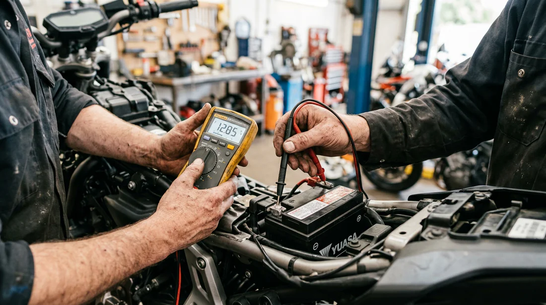 Vérification de la batterie moto avec un multimètre