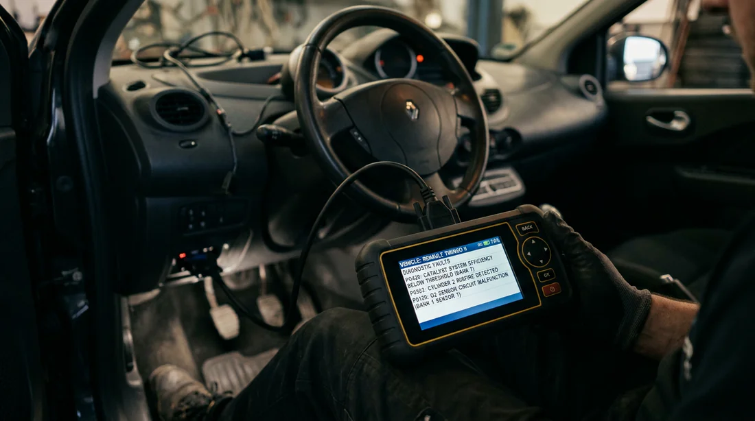 Outil de diagnostic branché sur une Renault Twingo 2