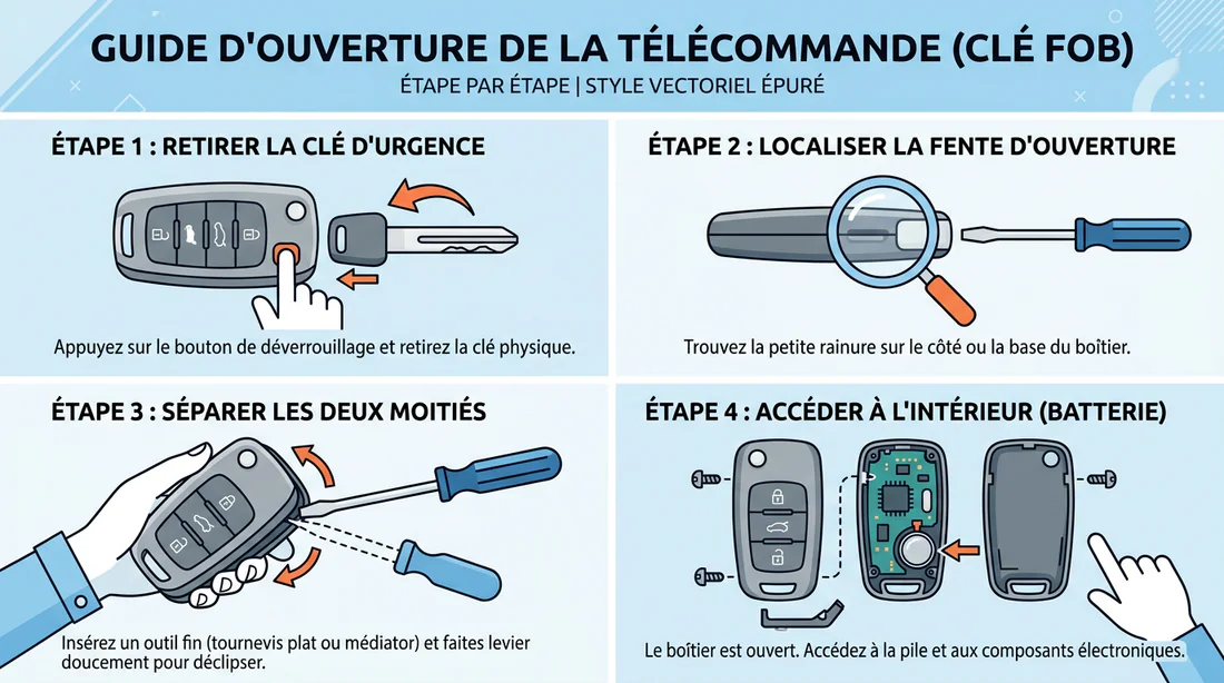 Schéma explicatif démontage boîtier clé Suzuki