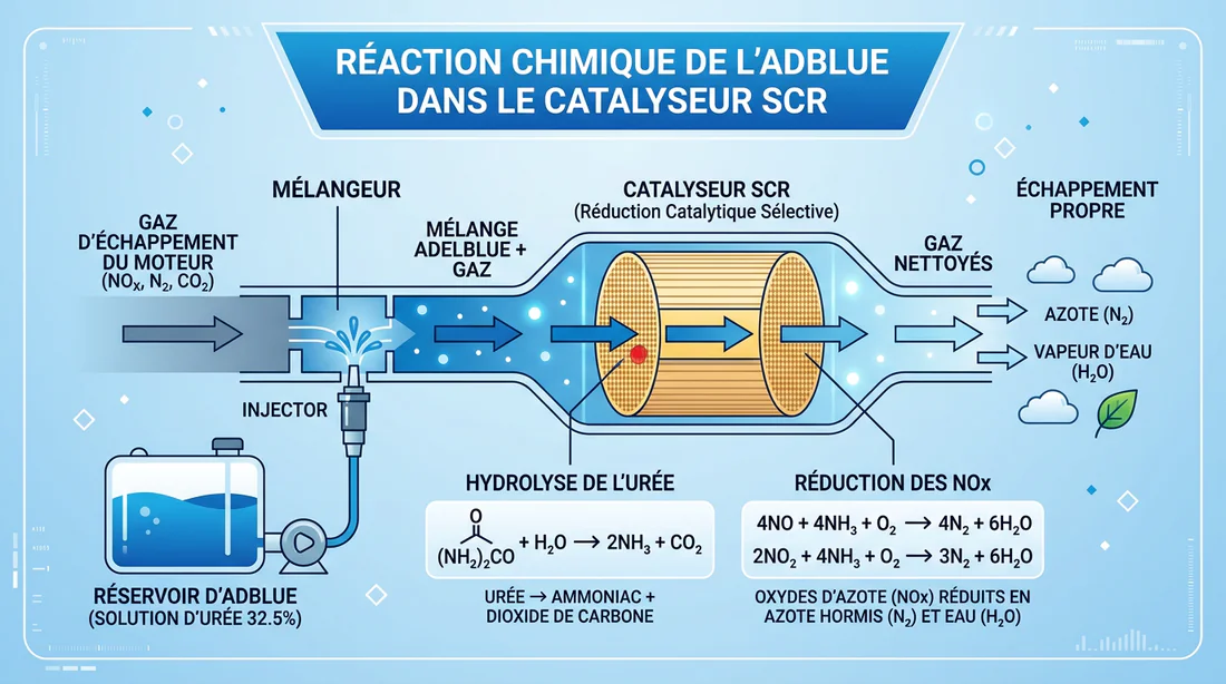 Schéma explicatif du fonctionnement de l'AdBlue