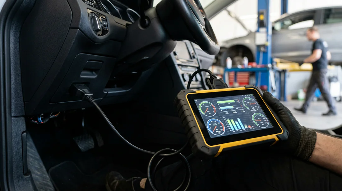 Utilisation d'un scanner OBD pour le diagnostic automobile.