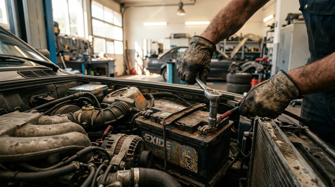 Remplacement de la batterie d'une voiture ancienne
