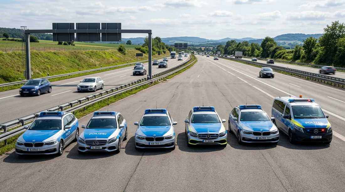 Flotte de véhicules d'interception rapides BMW et Mercedes de la police allemande