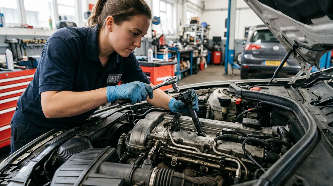 Remplacement et extraction d'une bobine d'allumage défectueuse sur un moteur