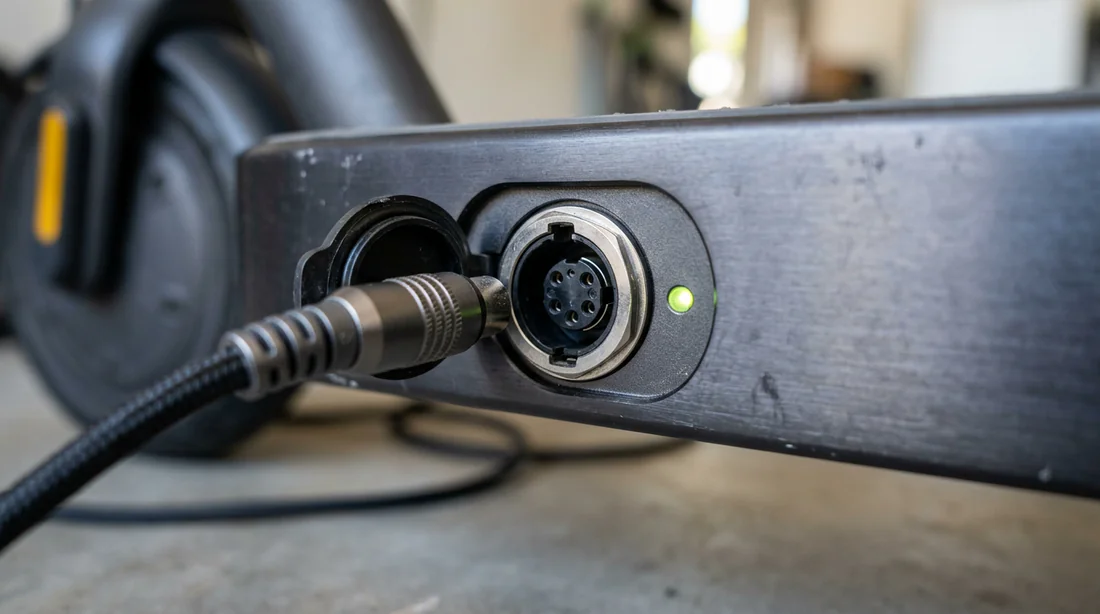 Batterie et port de charge d'une trottinette électrique moderne