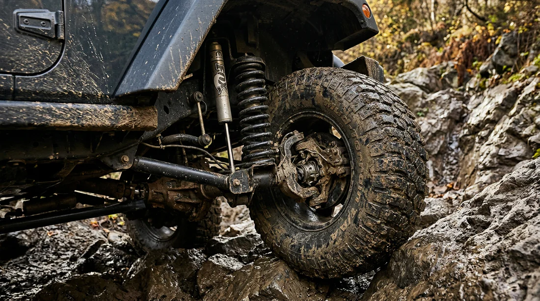 Détail des équipements de franchissement du Jeep Wrangler Rubicon