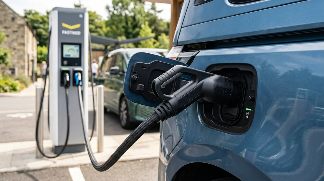 Recharge d'un ludospace électrique sur une borne rapide