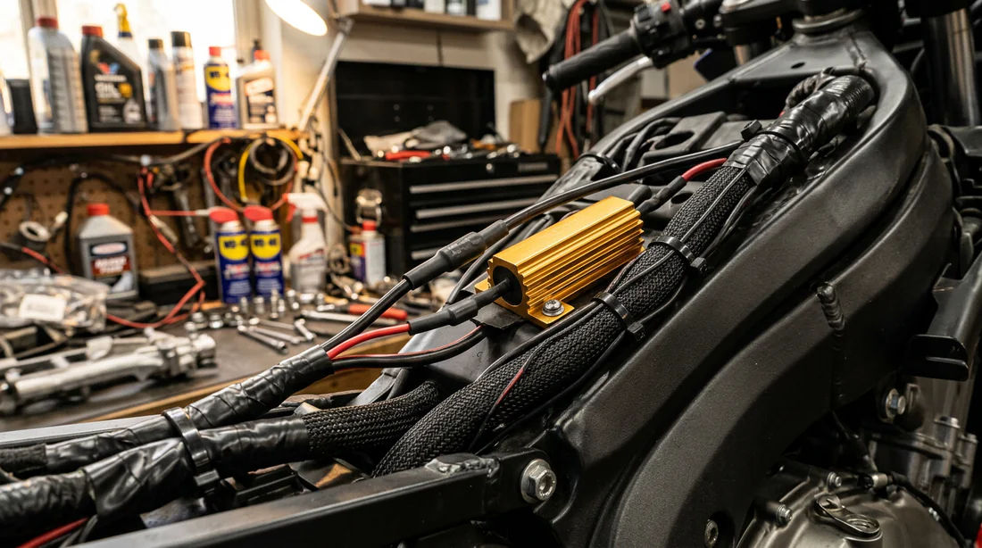 Branchement d'une résistance électrique pour clignotants LED de moto