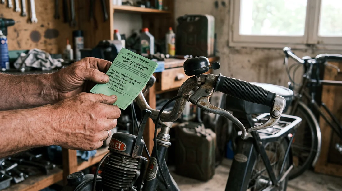 Attestation et vignette d'assurance verte pour Solex 3800